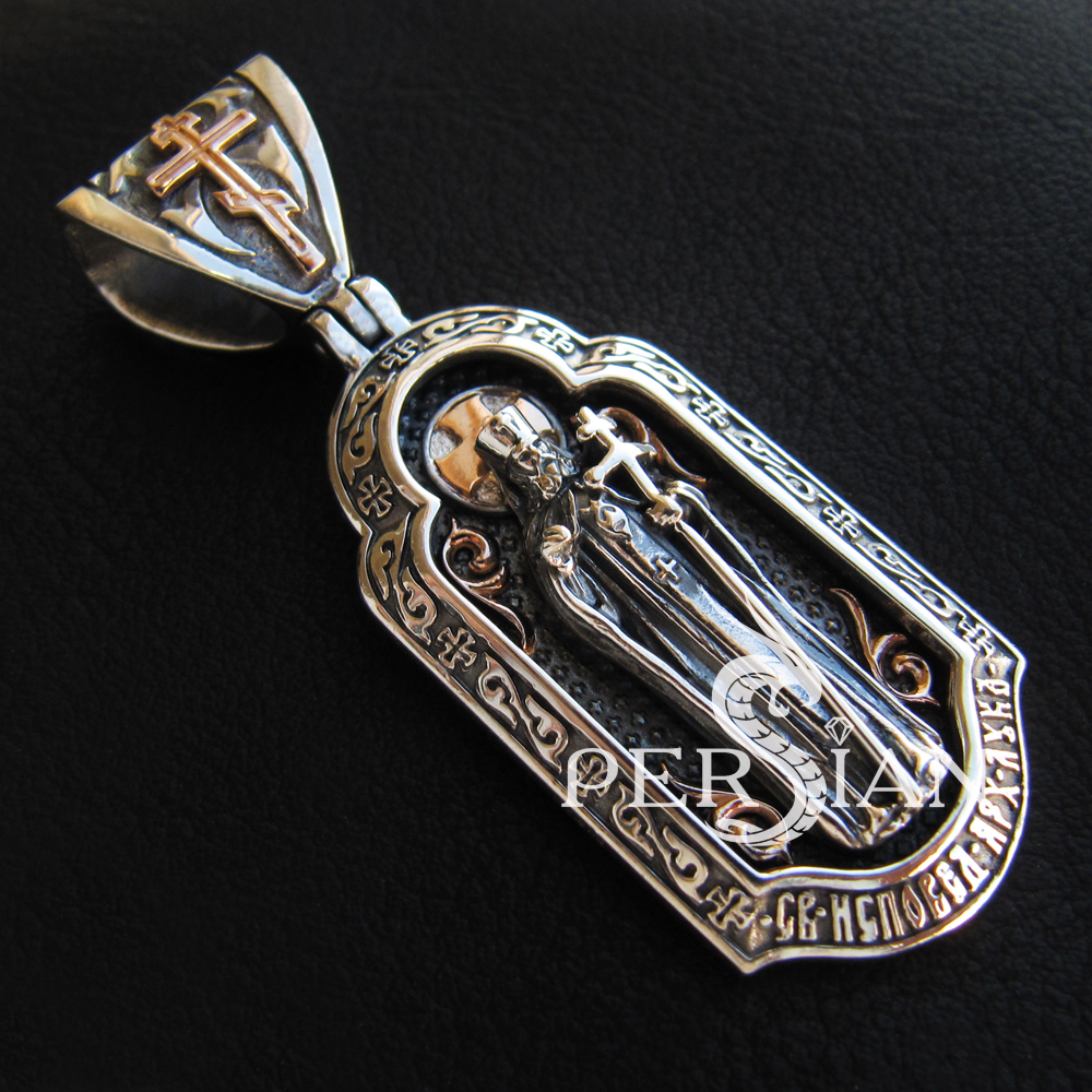 Серебряная подвеска «Святой Лука» с золотой накладкой