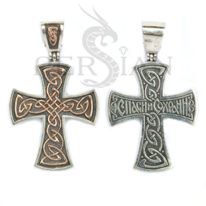 Серебряный крест «Кельтский» с золотой накладкой
