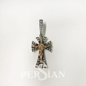 Серебряный крест «Византийский» с белыми цирконами