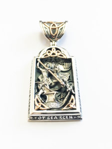 Образок «Георгий Победоносец» из серебра и золота