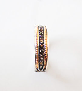 Серебряное кольцо «Дорожка» с раухтопазами