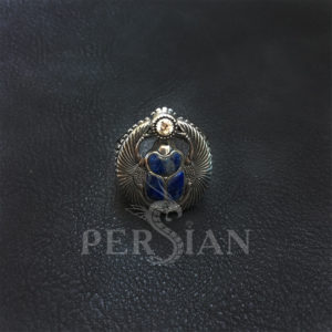 Перстень «Скарабей» с лазуритом и цирконом